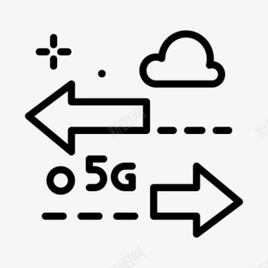 5G手机网络互联网5g1线性图标