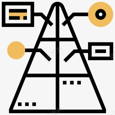 商业地产金字塔金字塔研究和分析7黄色阴影图标