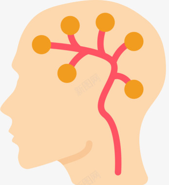 神经学大脑神经学扁平图标