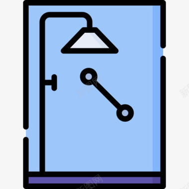 淋浴养老院11线性颜色图标