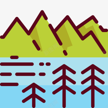 加拿大国家公园11线性颜色图标