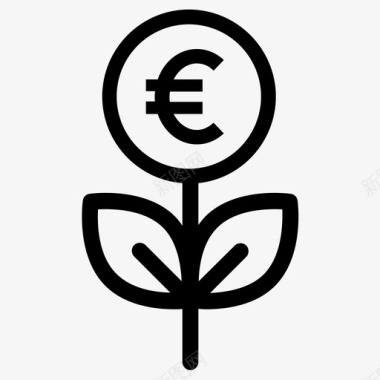 火焰欧元图标欧元欧元工厂增长图标