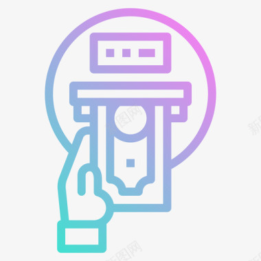 公共标识红Atm公共服务6梯度图标