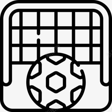 里点球点球足球91直线图标