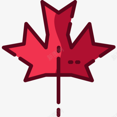 枫叶枫叶加拿大11线形颜色图标