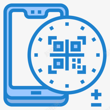 Qr码智能手机技术5蓝色图标
