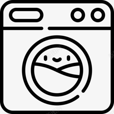 洗衣图标洗衣机卫生常规25线性图标