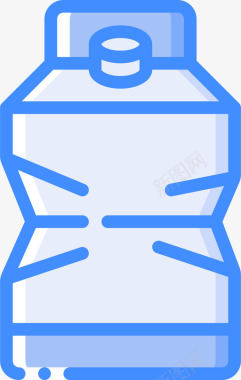 牛奶盒垃圾桶6蓝色图标