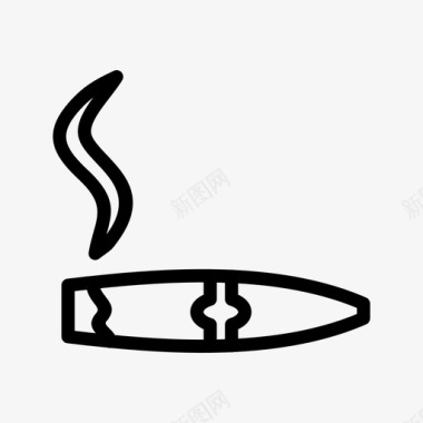 点燃的雪茄区域香烟图标