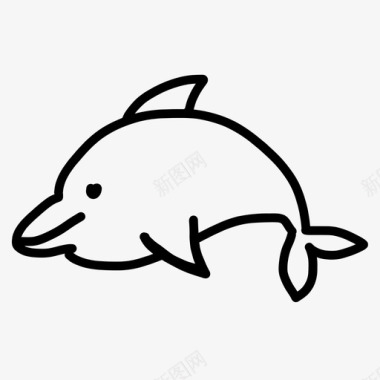 海豚海豚水族馆涂鸦图标
