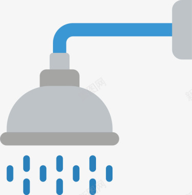 淋浴头水管2扁平图标