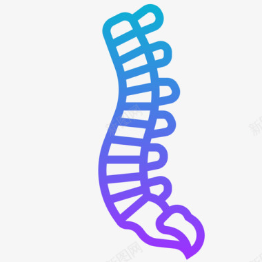 矢量人体肝脏脊柱人体器官16梯度图标