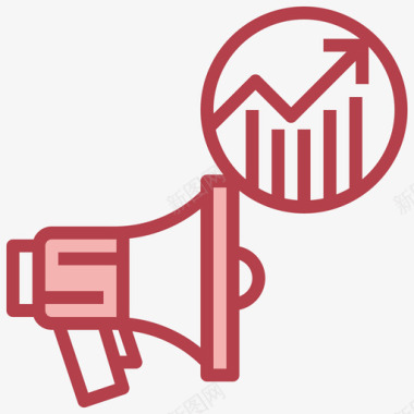 红色商务扬声器商务和营销4红色图标