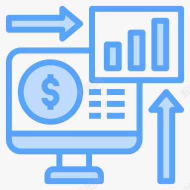 数据分析矢量图数据分析金融53蓝色图标