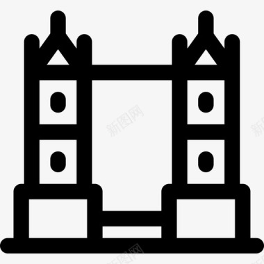 纪念碑方尖碑塔桥地标和纪念碑21直线图标