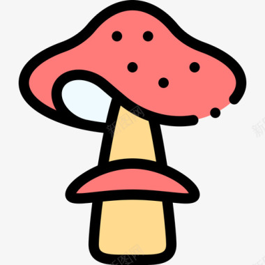 蘑菇自然花1线形颜色图标