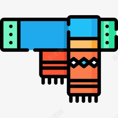 围巾免费png下载围巾冬季132线性颜色图标