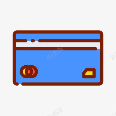 信用卡信用卡豪华商店35线性颜色图标