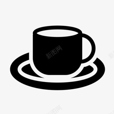 咖啡杯子盘子图标