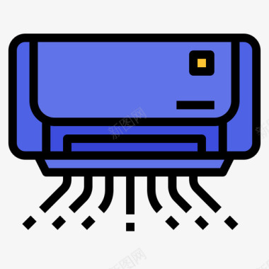 空调空调酒店201线性颜色图标