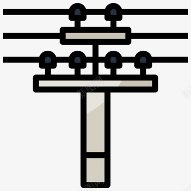 电线杆建筑77线颜色图标