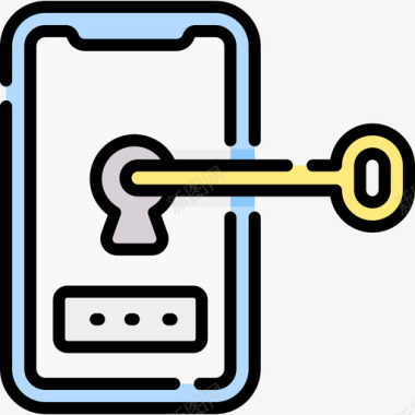 彩色手机智能手机网络安全57线性彩色图标