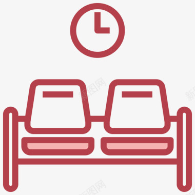 候车候车室42号铁路红色图标