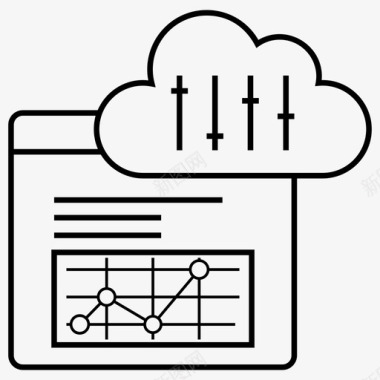 云网云网站业务数据云计算图标