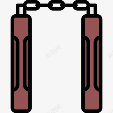 八卦节双节棍武术35彩色图标