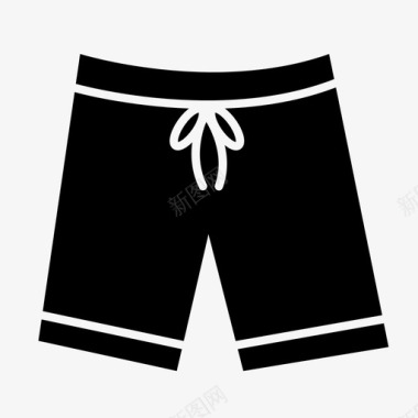 海边度假短裤短裤浴者海滩图标