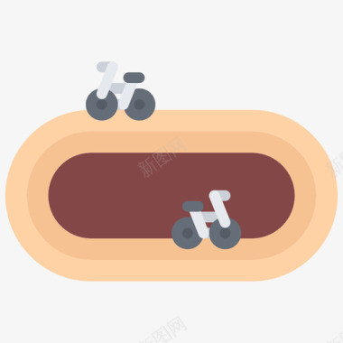 跑道赛车37号自行车跑道平坦图标