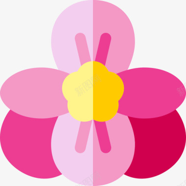 秋海棠热带花卉设计1扁平图标