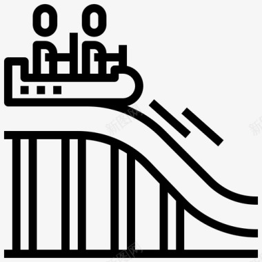 主题游戏机过山车主题公园4直线图标