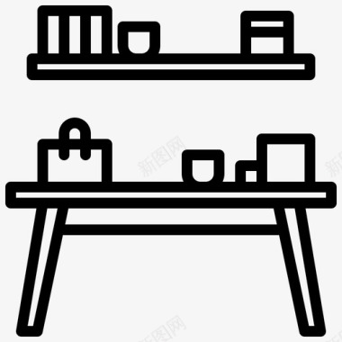 线性装饰客厅家具和装饰1线性图标