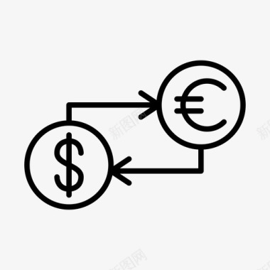 火焰欧元图标外汇箭头美元图标