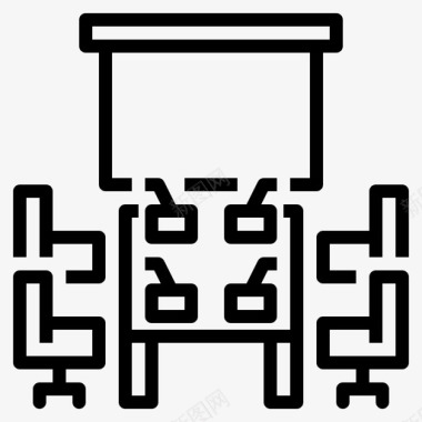 会议室商务会议12大纲图标