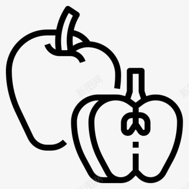 苹果水果31轮廓图标