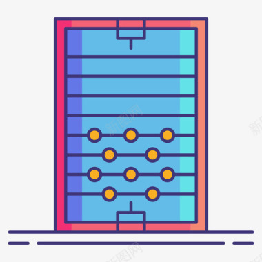 50矢量防守型美式足球50分直线颜色图标