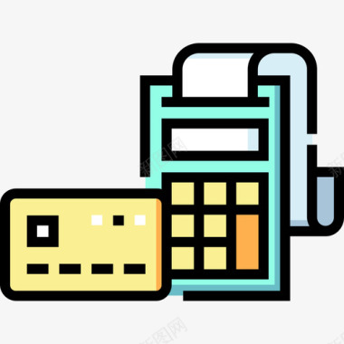 彩色商务物品信用卡商务460线性彩色图标