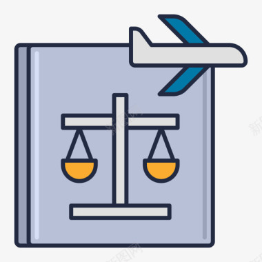 法律制度航空公司2线性颜色图标