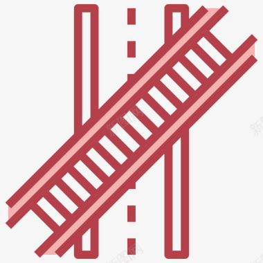 道路道路铁路42红色图标