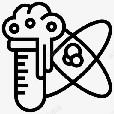 物理原子科学原子教育图标