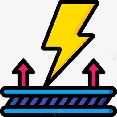 抗静电抗静电织物纺织品1线性颜色图标