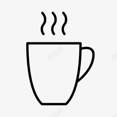 咖啡杯饮料淡白色图标