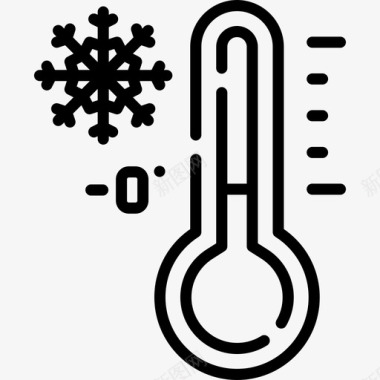 冬季标志温度计冬季131线性图标