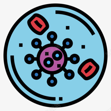 嘴型素材病毒172型病毒线状颜色图标