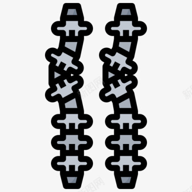 间隔柱脊柱理疗29线颜色图标