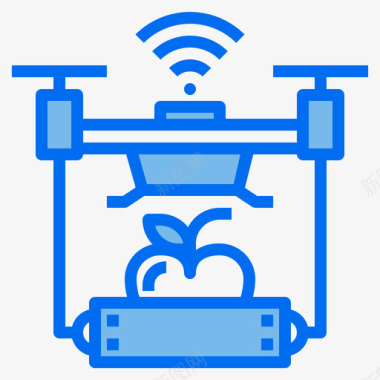 圣诞老人无人机无人机智能农场68蓝色图标