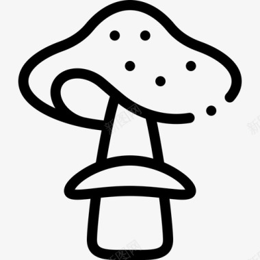蘑菇自然花线形图标