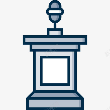 讲台讲台葬礼41线性颜色图标